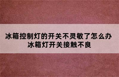 冰箱控制灯的开关不灵敏了怎么办 冰箱灯开关接触不良